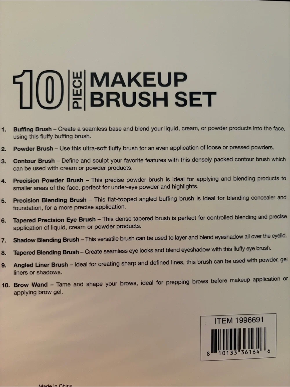🌴XII Collective 10 Piece Makeup Brush 10 Pc Set